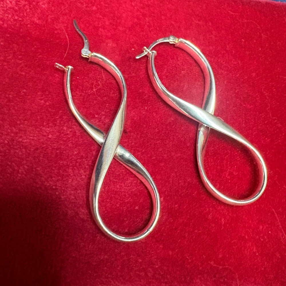 Earrings Retro 925 Sterling Silver Infinity Twist Earrings